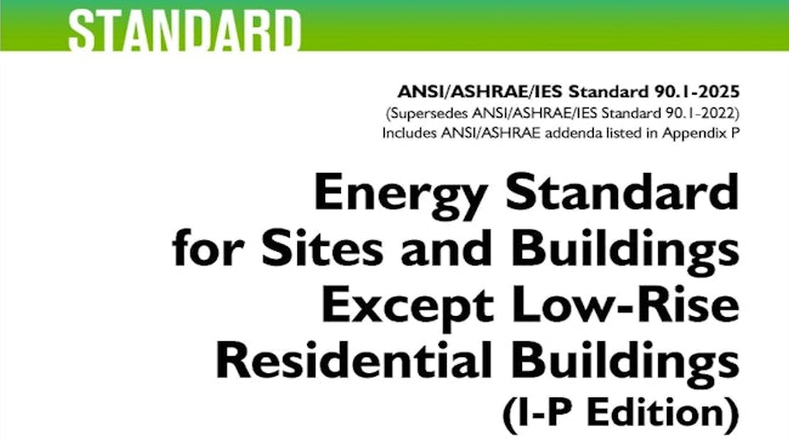 ASHRAE, Yeni Ek Belge ile Enerji Standardı 90.1'in Kapsamını Genişletiyor
