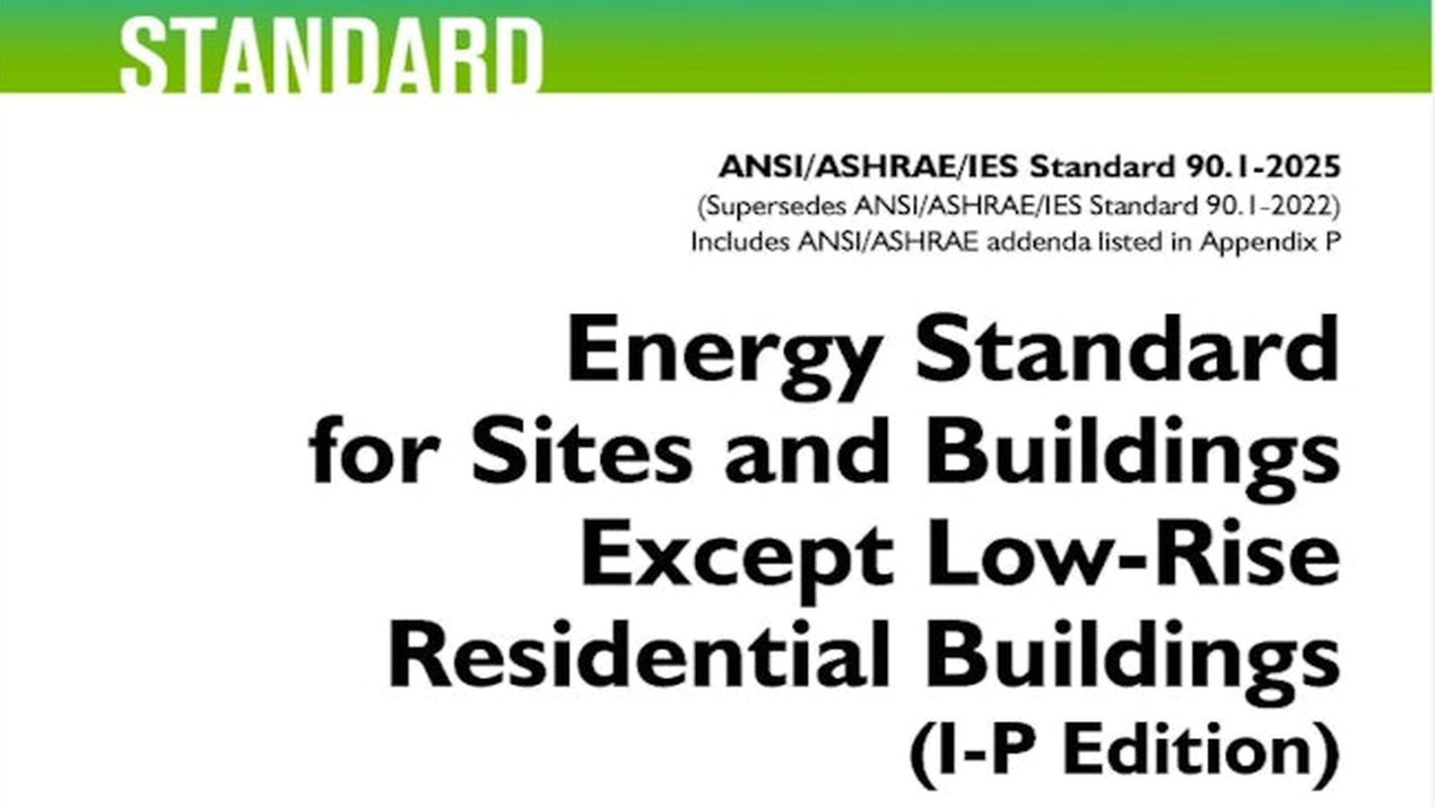 ASHRAE, yeni ek belge ile Enerji Standardı 90.1'in kapsamını genişletiyor