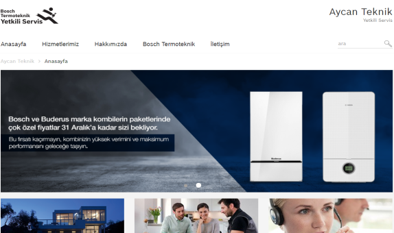 Bosch Termoteknik'ten Tüm Yetkili Servislerine Website Desteği