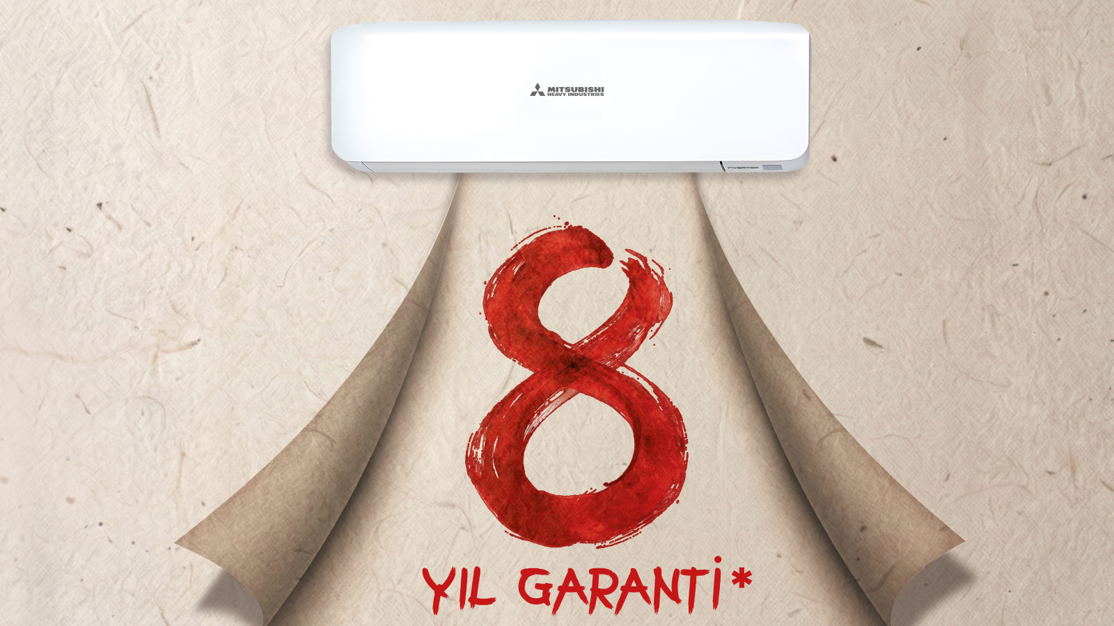 Mitsubishi Heavy split klimalar, 8 yıl garanti fırsatıyla