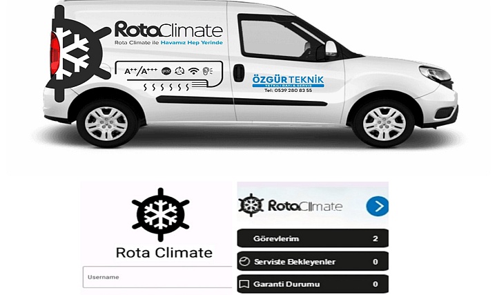 Rota Klima'dan Yetkili Servisleri için Mobil Servis App Uygulaması