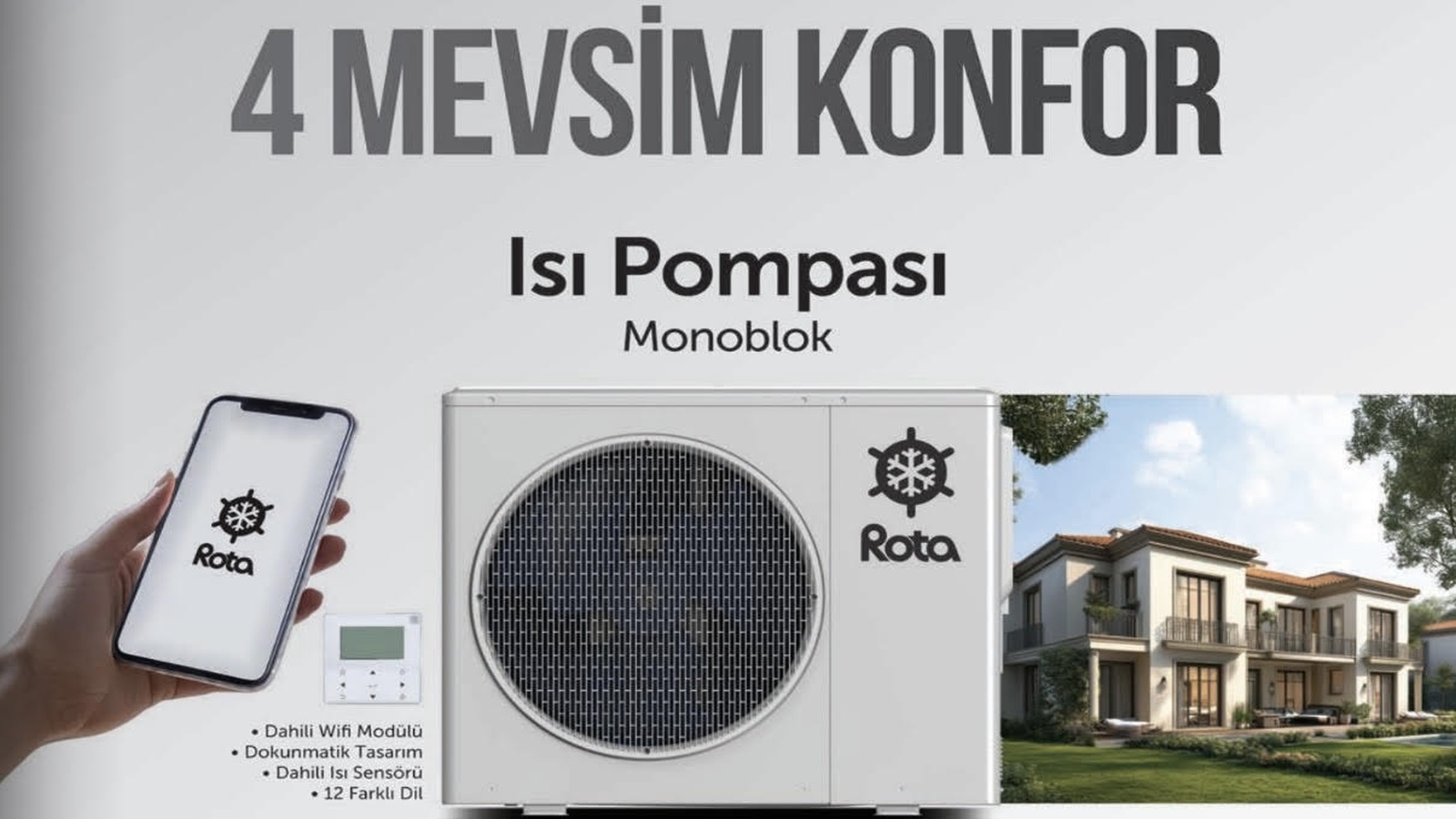 Rota Monoblok Isı Pompaları Kaskad Bağlantı ile 96 kw'a Kadar İklimlendirme Konforu Sunuyor